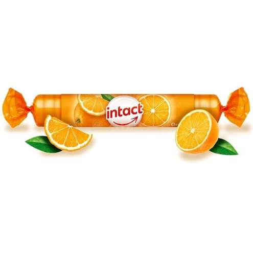 Intact hroznový cukr s vitamínem C pomeranč 40g